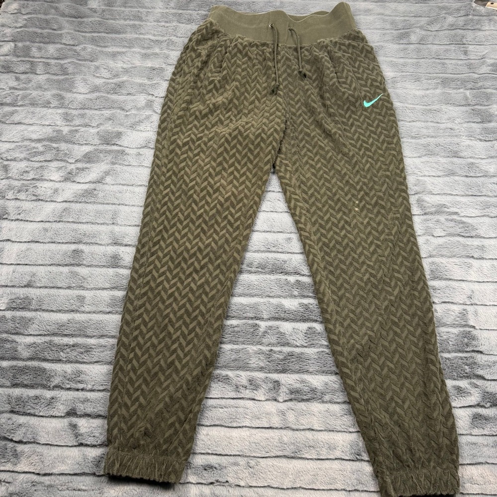 Nike Womens Herringbone Terry Joggers Olive Green DR2178-355 Medium